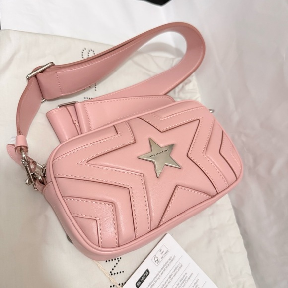NWT Stella McCartney Quilted Pink Star Camera Crossbody Bag - Picture 5 of 13